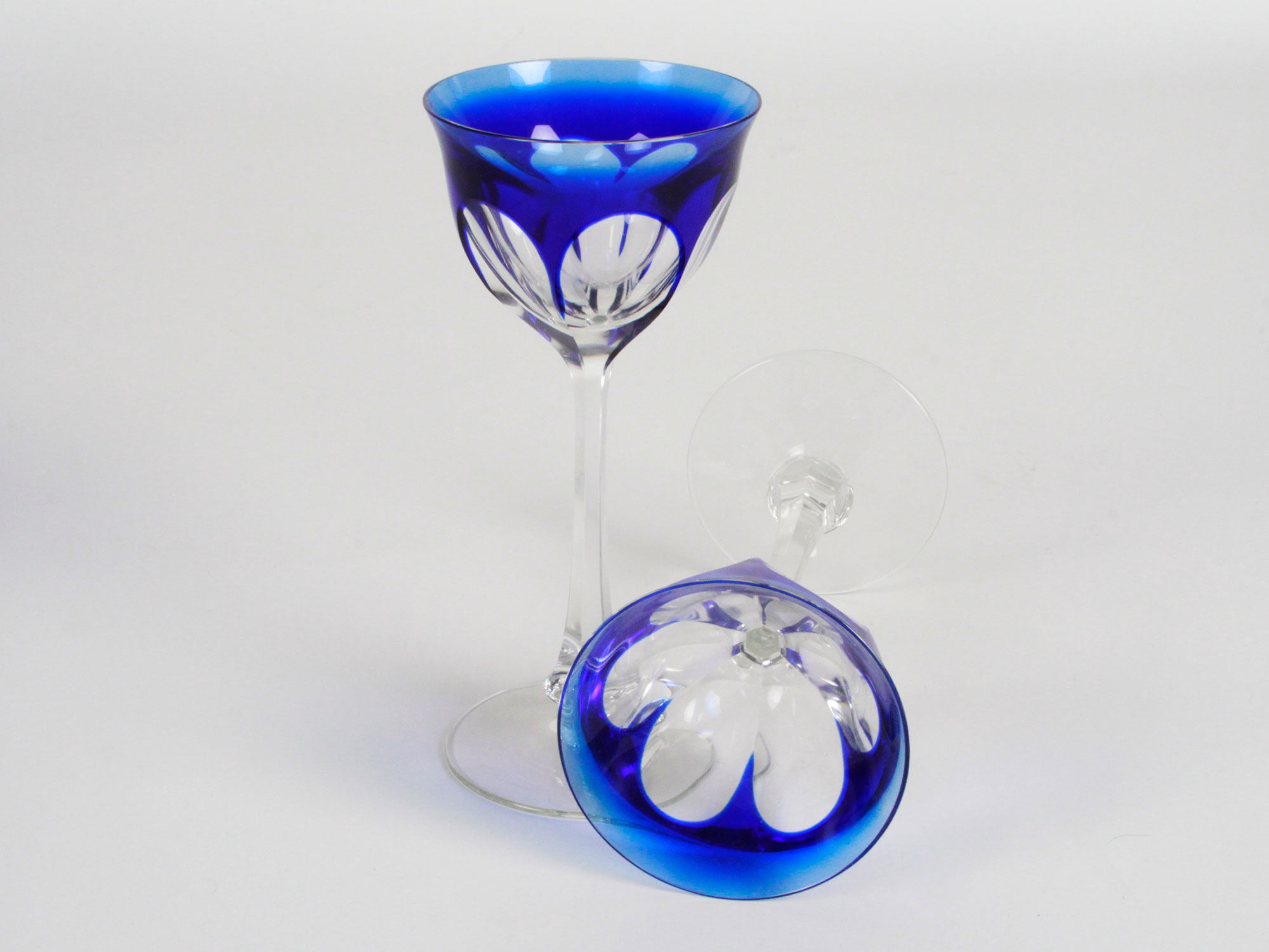 Eight Moser Blue Crystal Glasses - IB08345 | Bellamysworld